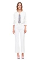 Rebecca Taylor Rebecca Taylor Pointelle Mix Cardigan Snow, Size Large