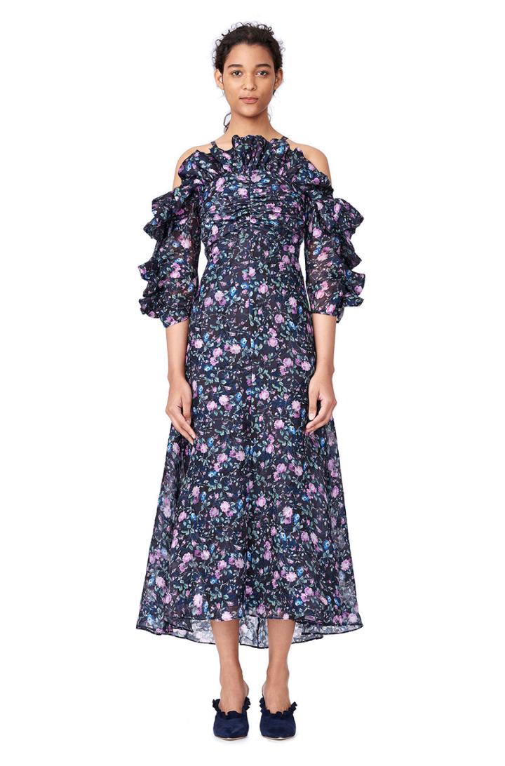 Rebecca Taylor Rebecca Taylor Open-shoulder Ruby Floral Organza Dress