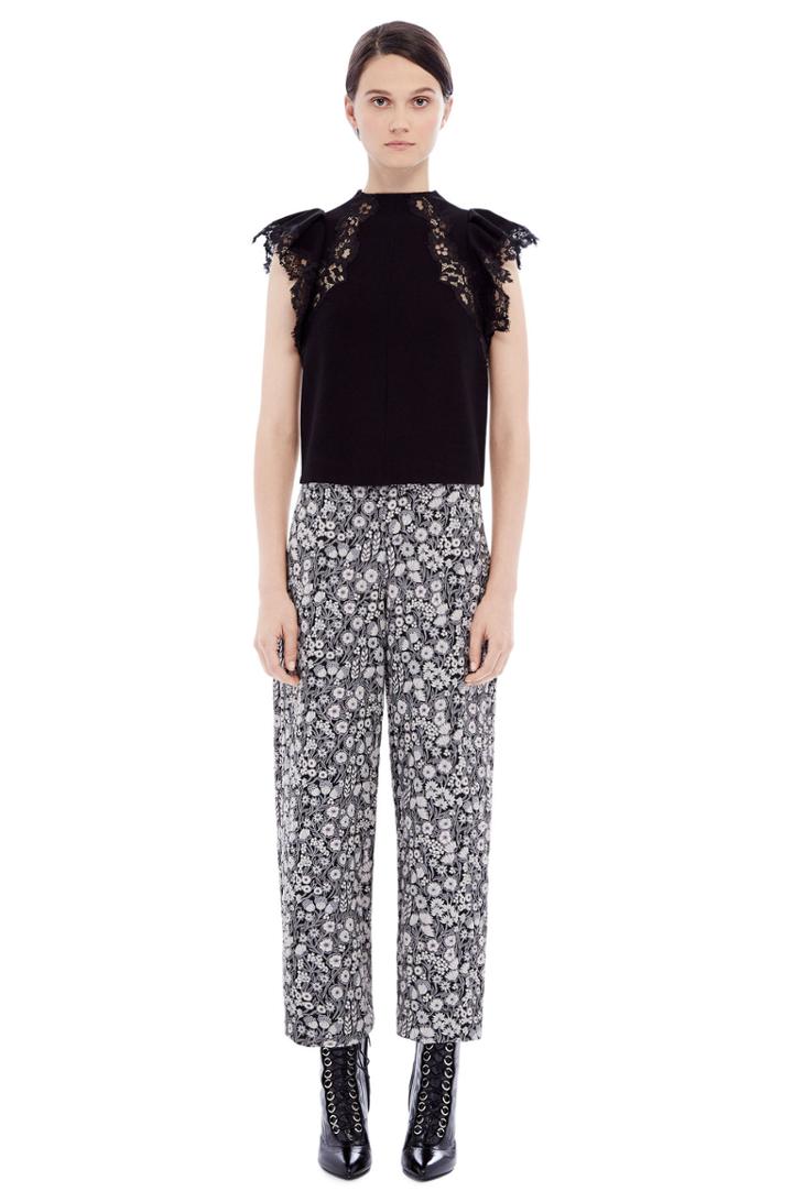 Rebecca Taylor Rebecca Taylor Liane Floral Jacquard Pant 6 Black Combo