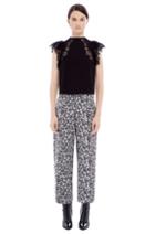 Rebecca Taylor Rebecca Taylor Liane Floral Jacquard Pant 6 Black Combo