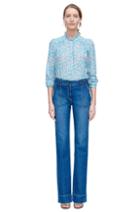 Rebecca Taylor Rebecca Taylor Long Sleeve Provence Block Top 2 Turquoise Combo