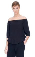 Rebecca Taylor Rebecca Taylor Double Georgette Silk Off The Shoulder Top