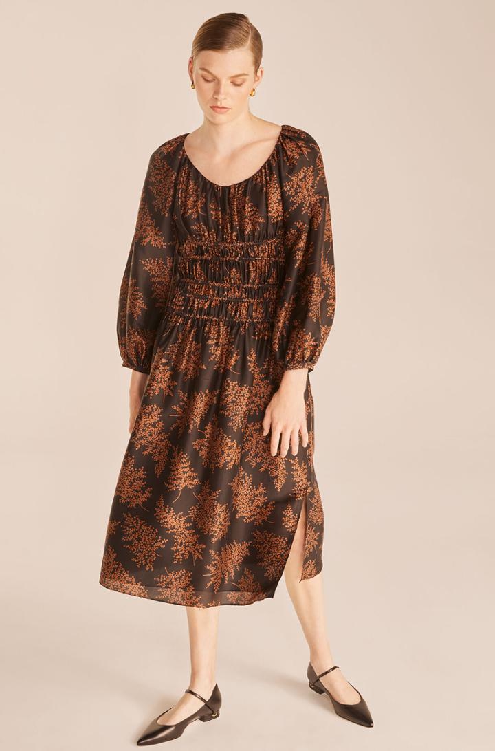 Rebecca Taylor Rebecca Taylor Arden Fern Smocked Blouson Sleeve Dress