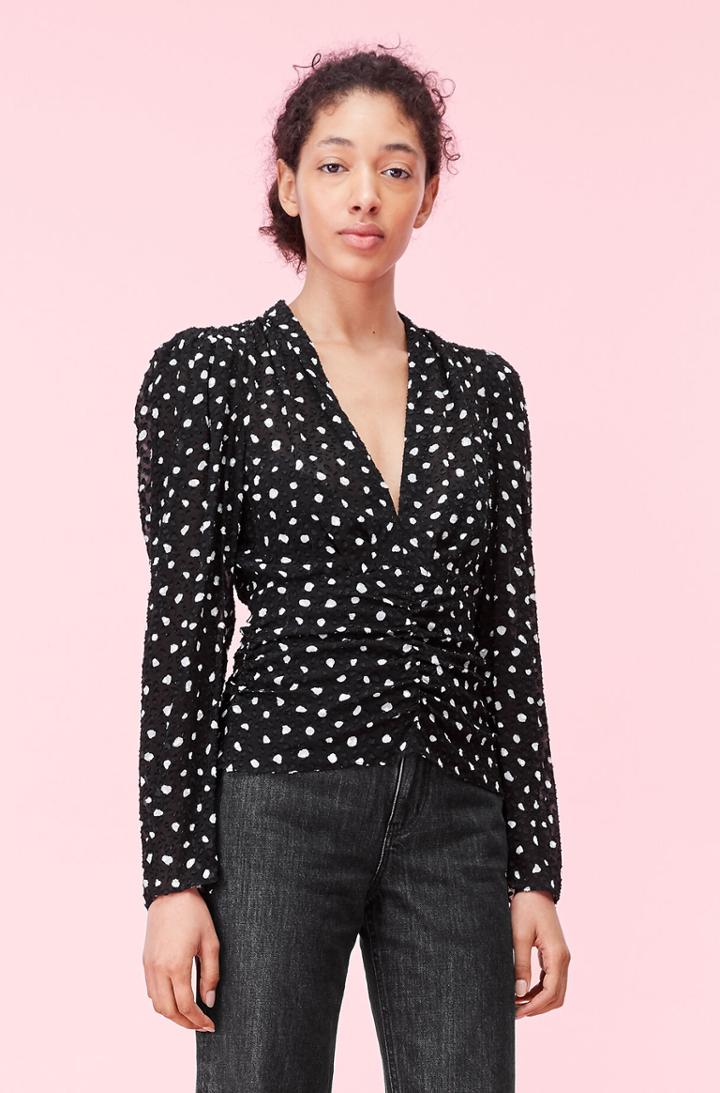 Rebecca Taylor Rebecca Taylor Nova Dot V-neck Clip Top