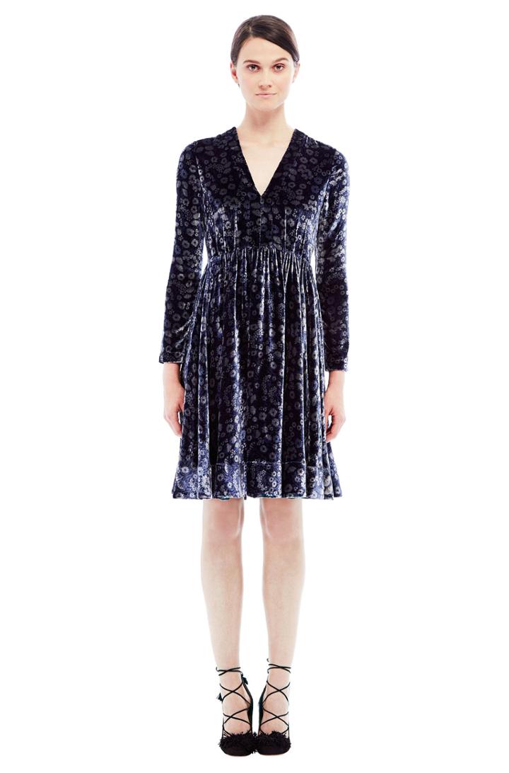 Rebecca Taylor Rebecca Taylor Velvet Liane Floral Dress 10 Navy Combo