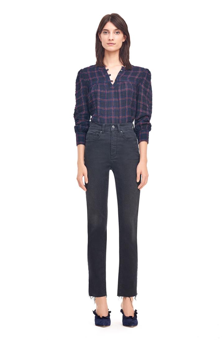 Rebecca Taylor La Vie Lurex Plaid Top