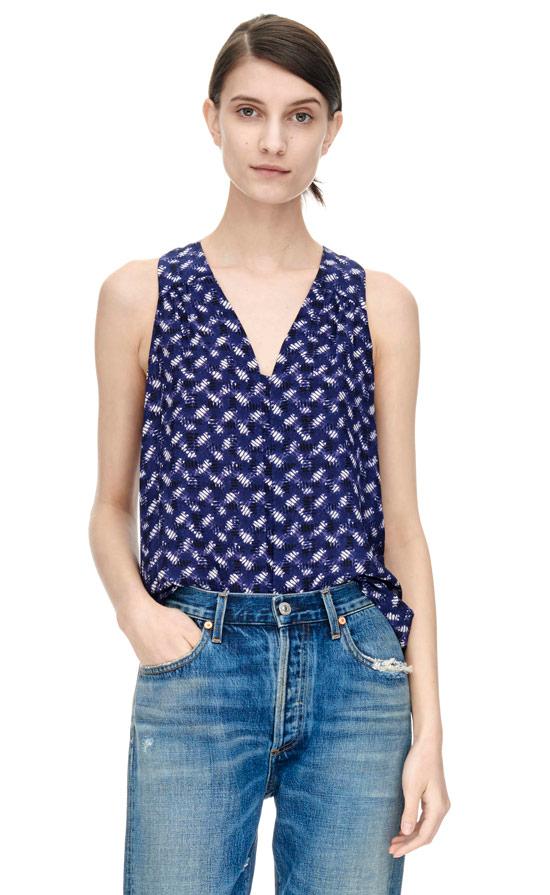 Rebecca Taylor Rebecca Taylor Criss Cross Print Top