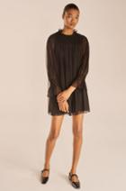 Rebecca Taylor Rebecca Taylor Diamond Smocked Mock Neck Dress