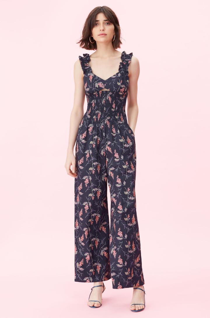 Rebecca Taylor Rebecca Taylor Ivie Fleur Print Poplin Jumpsuit