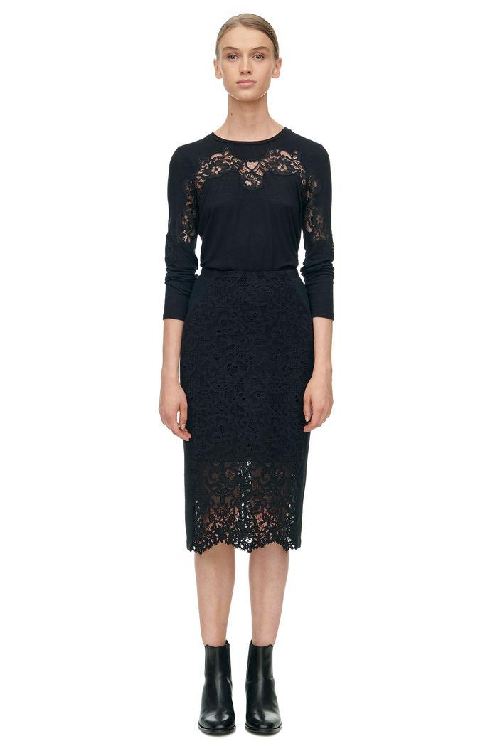 Rebecca Taylor Rebecca Taylor Long Sleeve Tee With Lace L Black