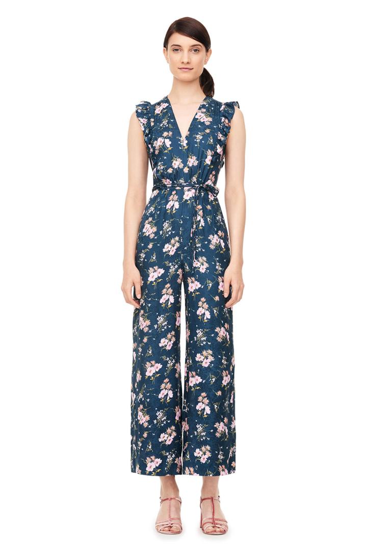 Rebecca Taylor Emilia Print Silk Jacquard Jumpsuit