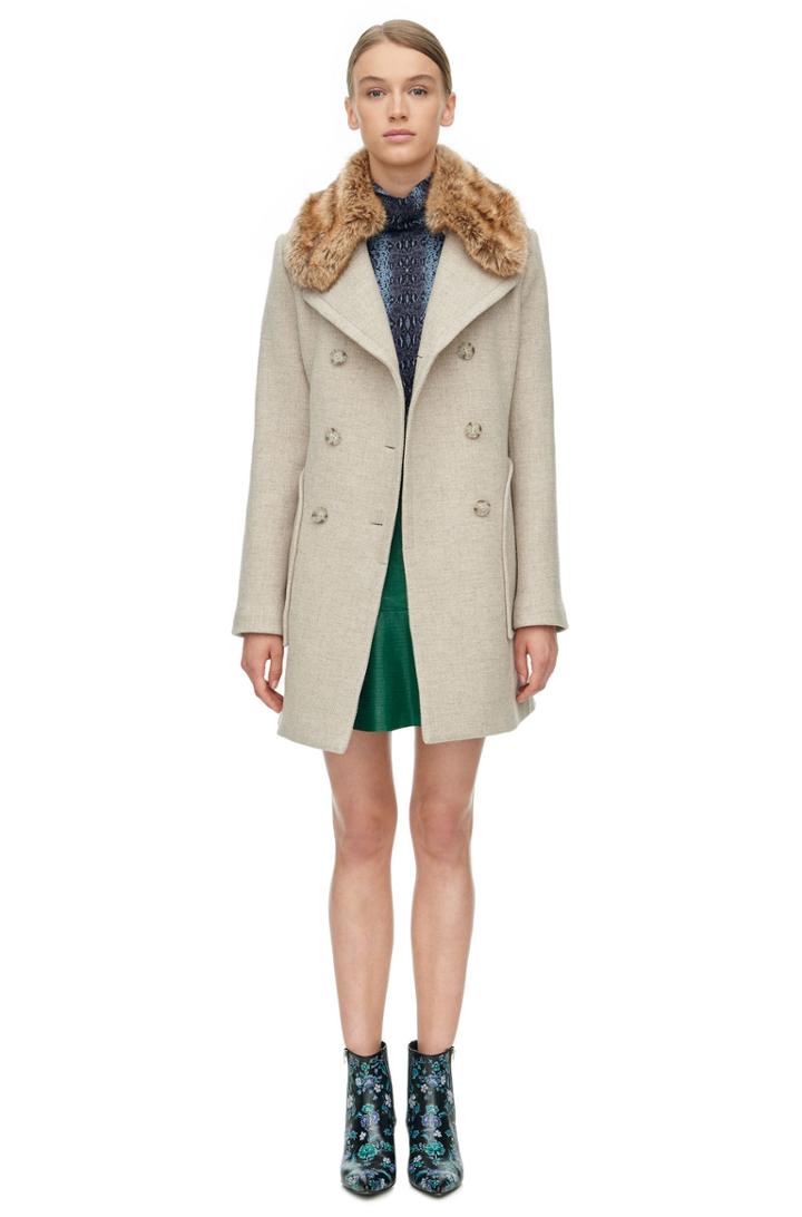 Rebecca Taylor Rebecca Taylor Wool Coat With Fur 0 Champagne