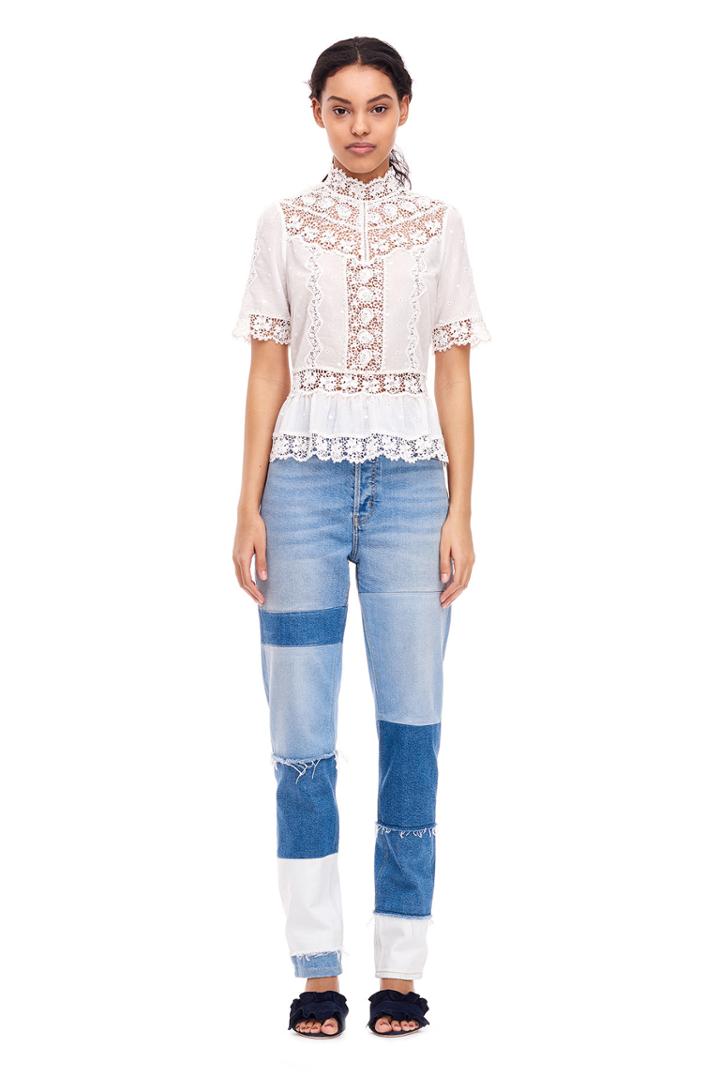 Rebecca Taylor Eyelet Mock Top