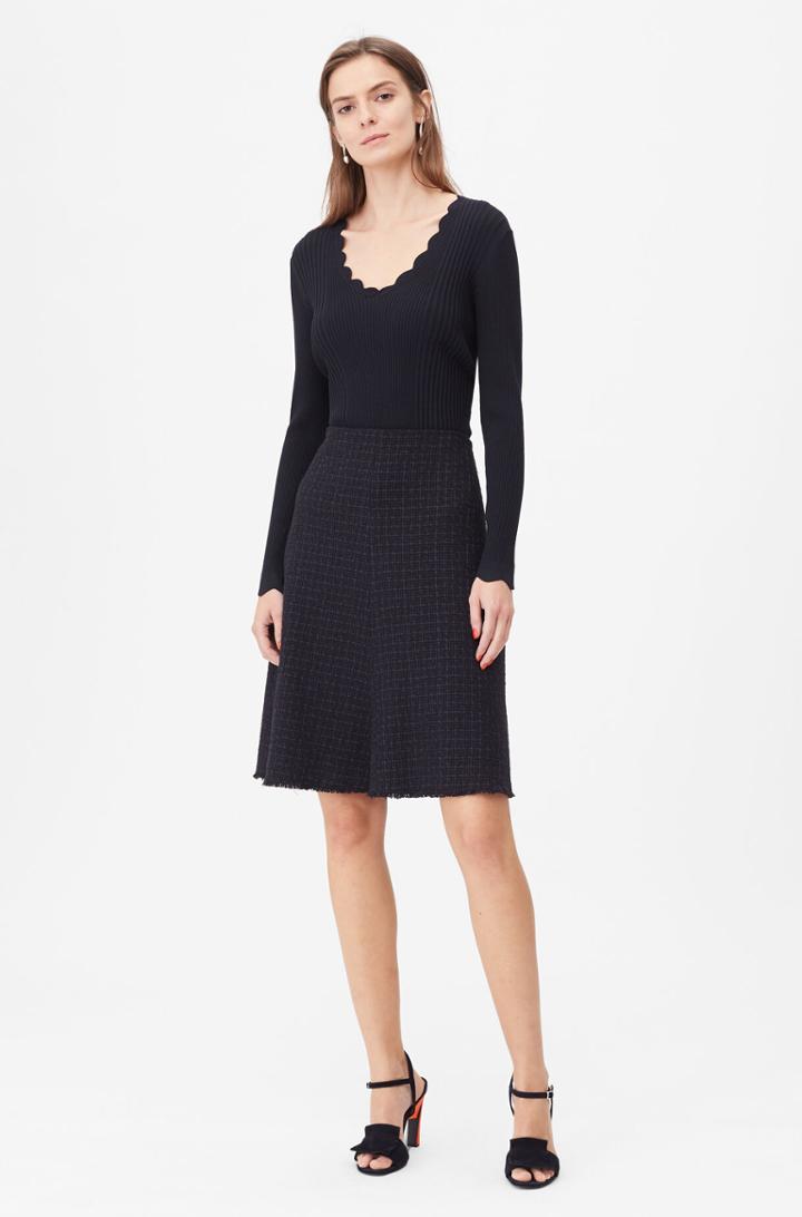 Rebecca Taylor Rebecca Taylor Tailored Midnight Tweed Skirt