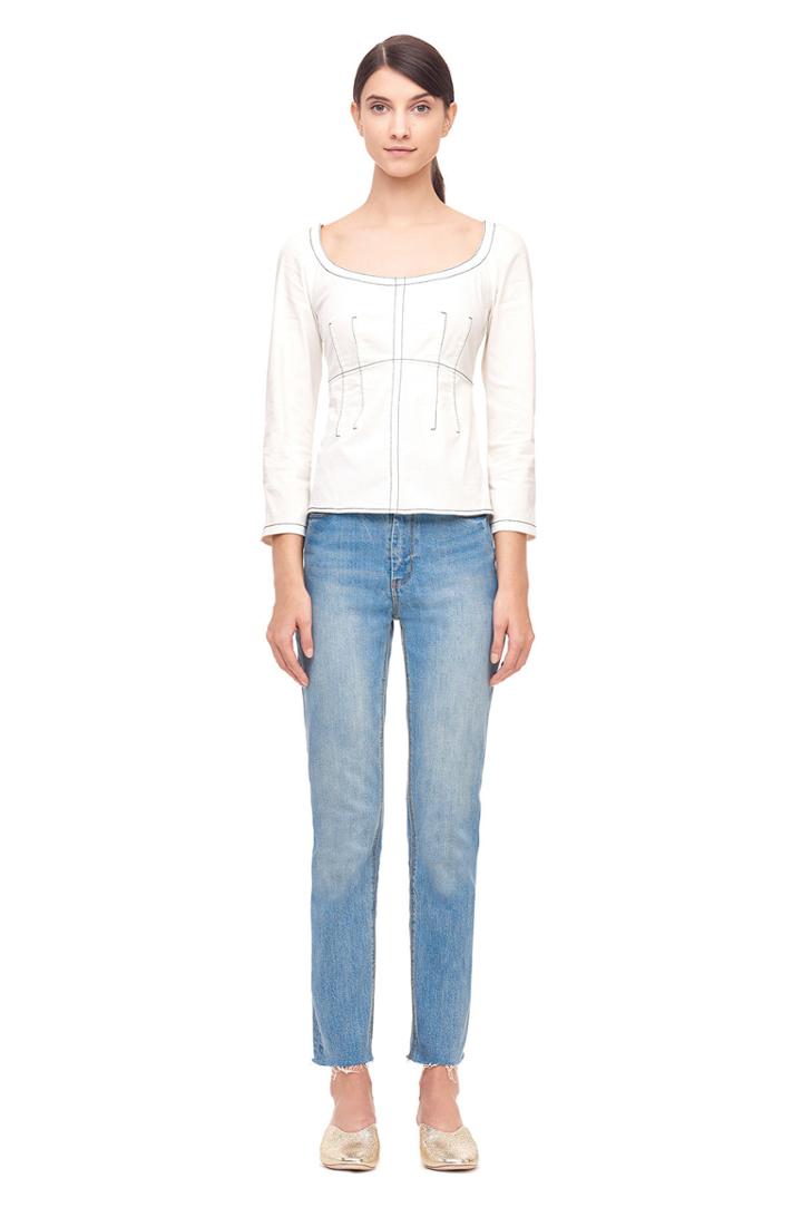 Rebecca Taylor La Vie Stretch Twill Corset Top