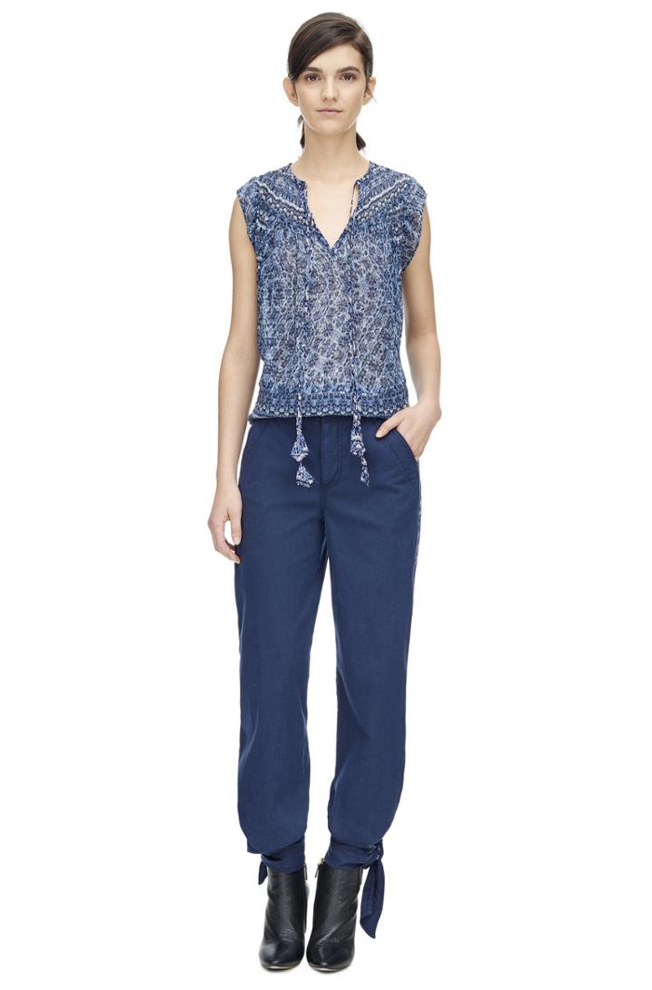 Rebecca Taylor Rebecca Taylor Sleeveless Tangier Paisley Top 0 Blue Smoke