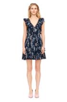 Rebecca Taylor Faded Floral Pleated Clip Dress