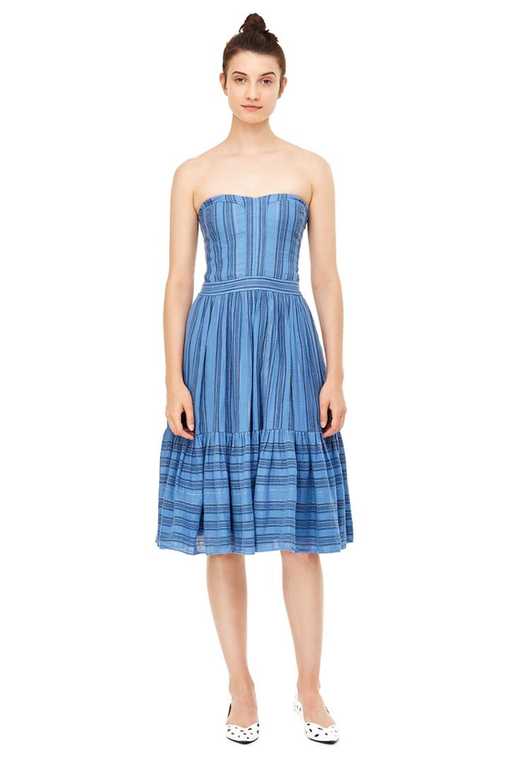 Rebecca Taylor Rebecca Taylor La Vie Gauzy Stripe Dress Light Indigo, Size Xl