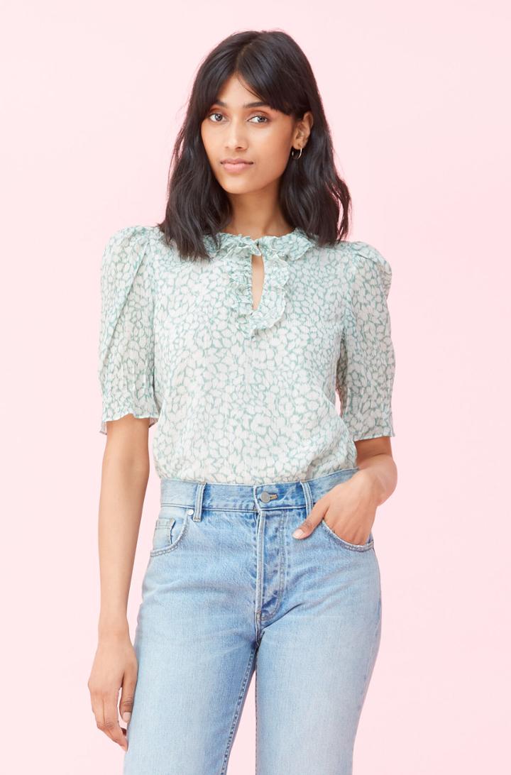 Rebecca Taylor Rebecca Taylor Ikat Leaf Lurex Top