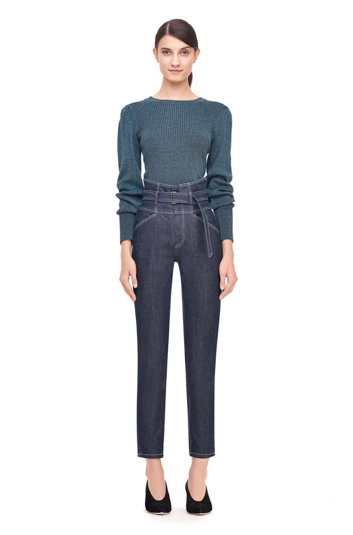 Rebecca Taylor Lurex Ribbed Pullover