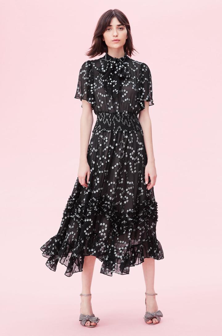 Rebecca Taylor Rebecca Taylor Metallic Nuage Chiffon Dress