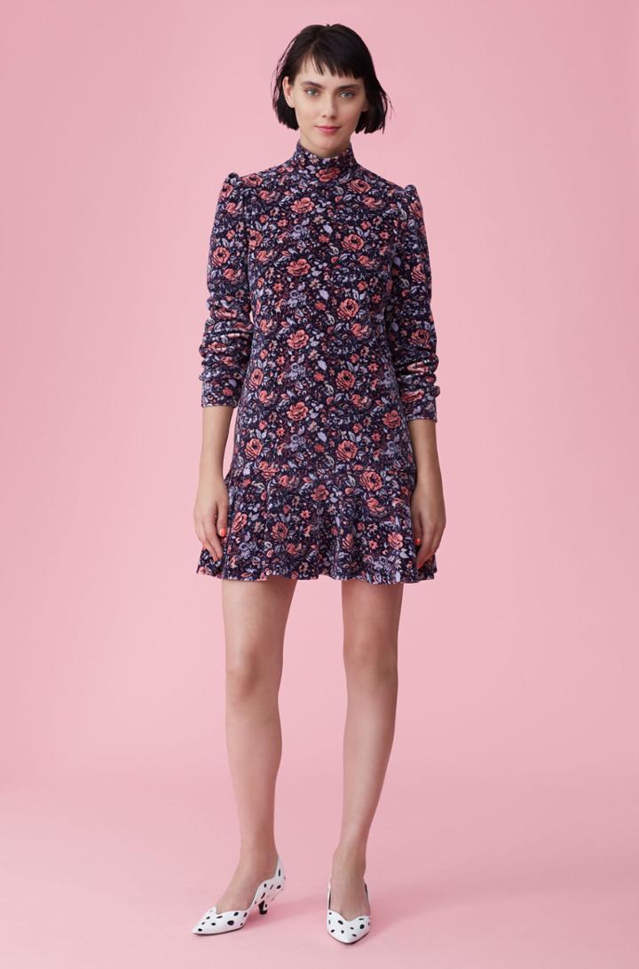 Rebecca Taylor La Vie Toile Fleur Velour Dress
