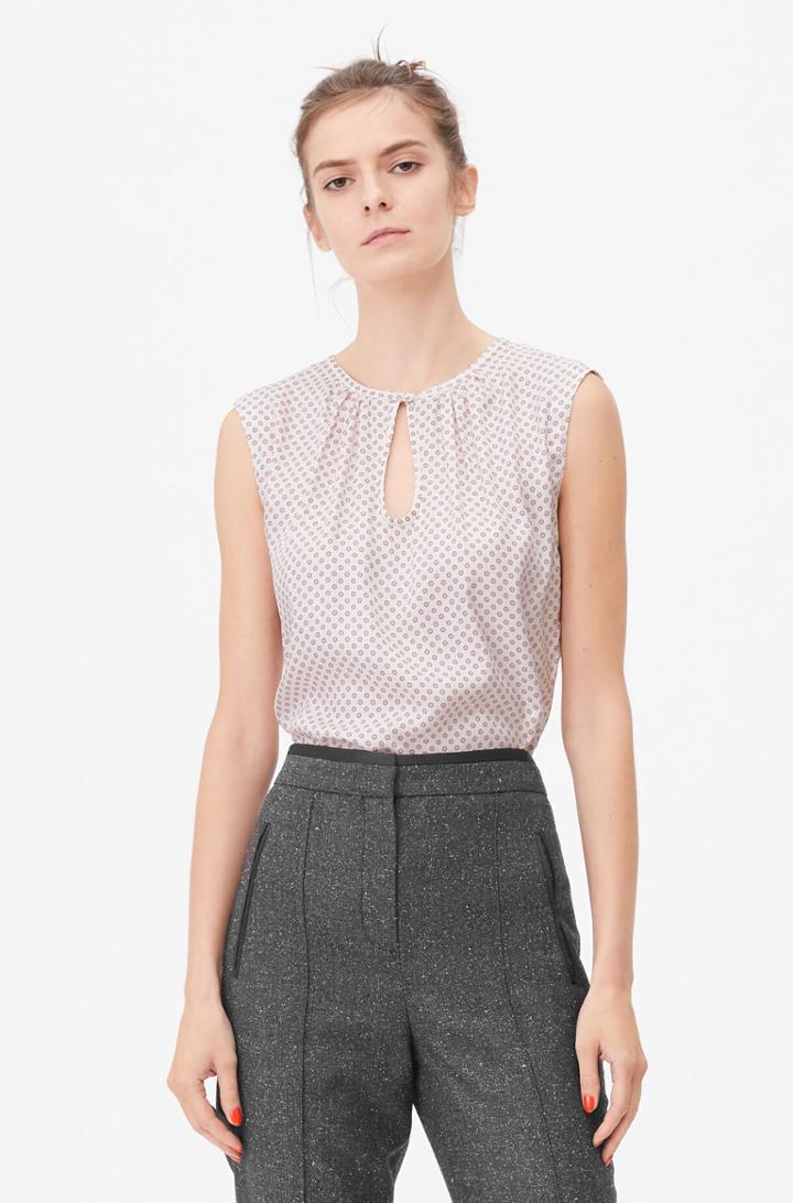 Rebecca Taylor Rebecca Taylor Tailored Deco Dot Silk Twill Top
