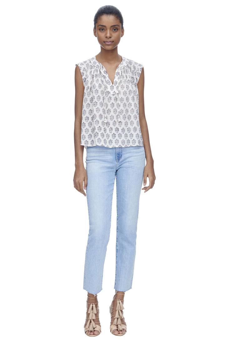 Rebecca Taylor Rebecca Taylor Sleeveless Valentina Top 10 Black White