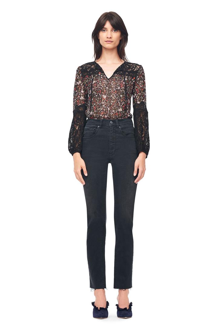 Rebecca Taylor Rebecca Taylor Lyra Floral Chiffon & Lace Top