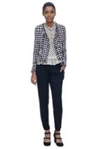 Rebecca Taylor Rebecca Taylor Plaid Tweed Jacket 10 Black Cream
