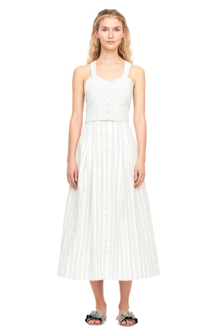 Rebecca Taylor Striped Button Front Skirt
