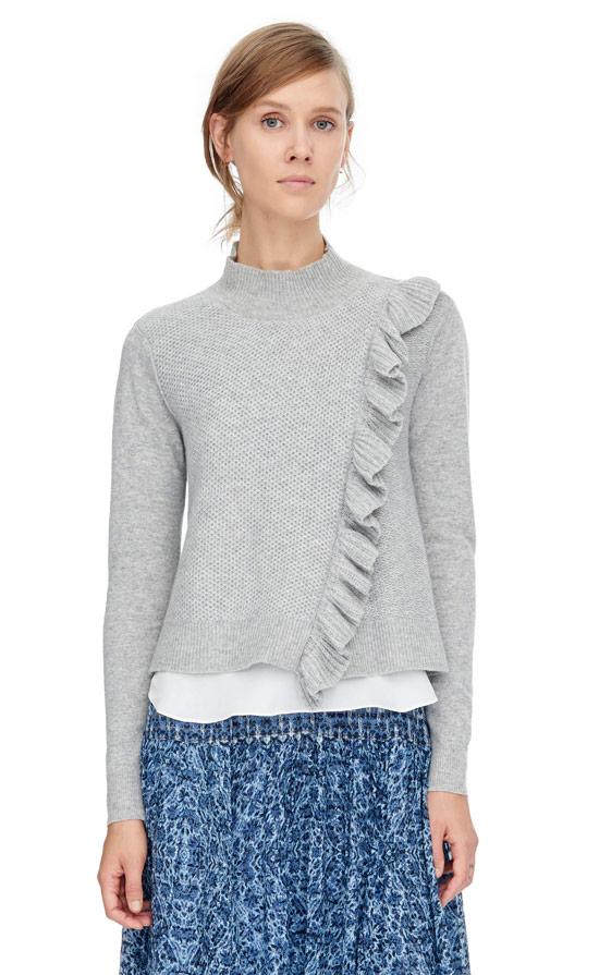 Rebecca Taylor Rebecca Taylor Diagonal Ruffle Pullover