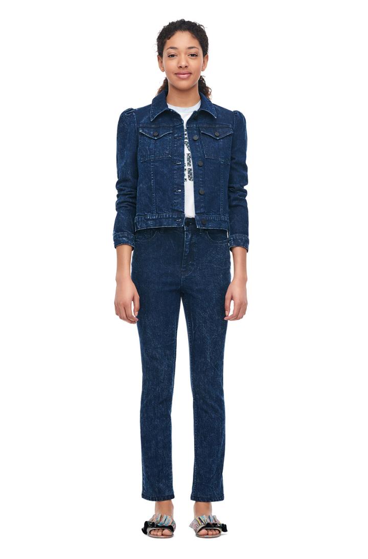 Rebecca Taylor Rebecca Taylor La Vie Stretch Denim Jacket Acid Ink Wash, Size Xl