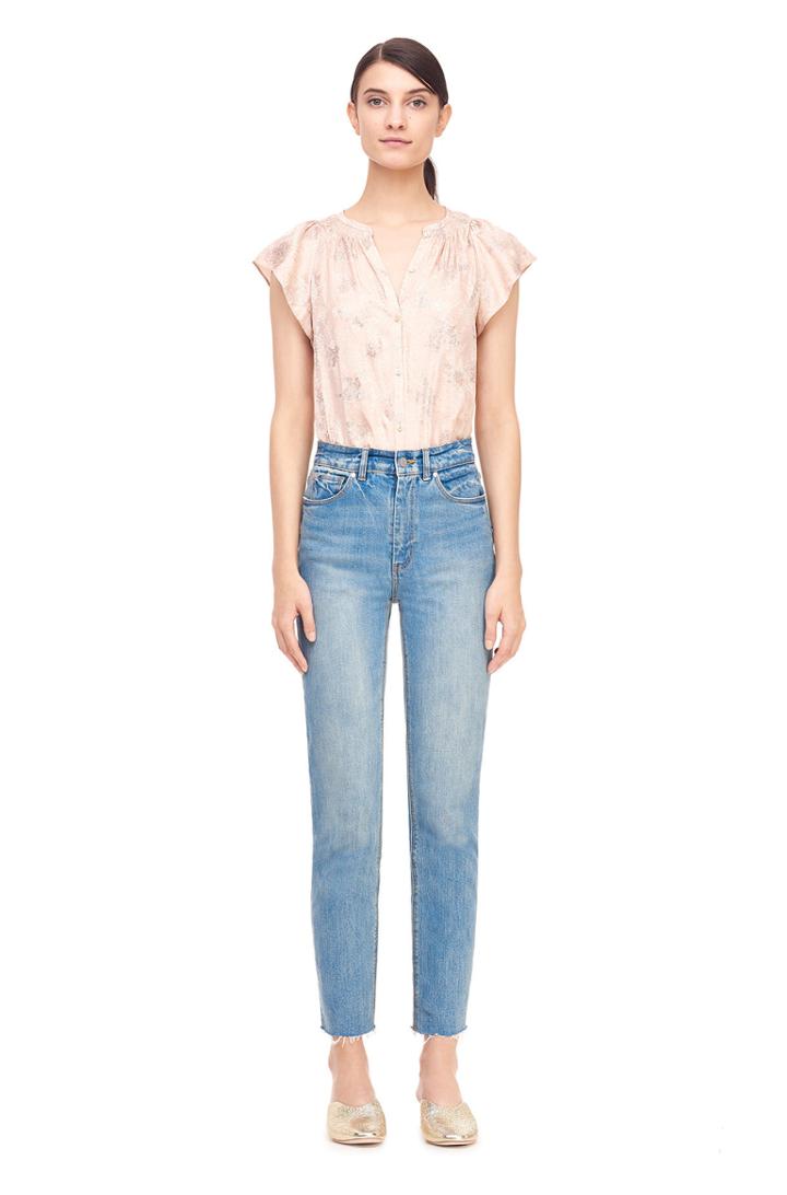 Rebecca Taylor Rebecca Taylor Glitter Print Silk Jacquard Top