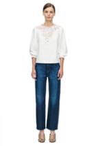 Rebecca Taylor Rebecca Taylor Long Sleeve Medallion Poplin Top 2 Snow