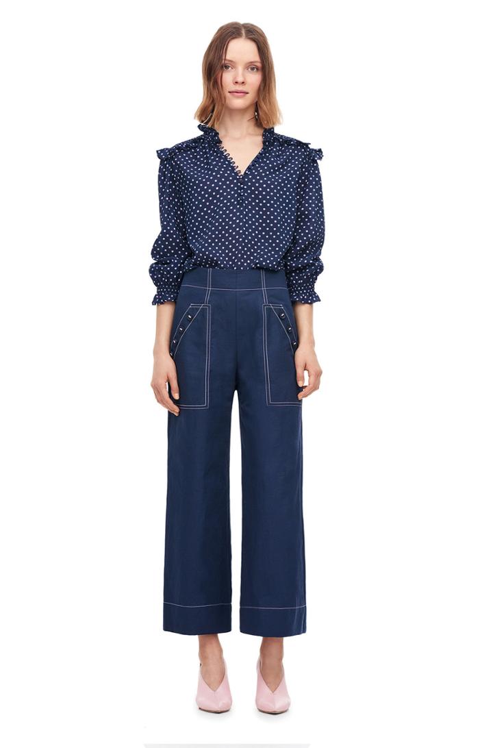 Rebecca Taylor Ikat Dot Print Silk Top