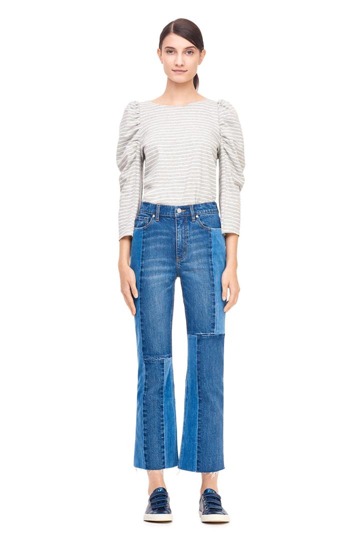 Rebecca Taylor La Vie Striped Structured Jersey Top