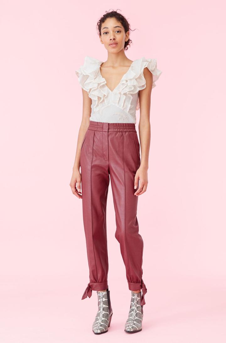 Rebecca Taylor Rebecca Taylor Vegan Leather Tie Cuff Pant