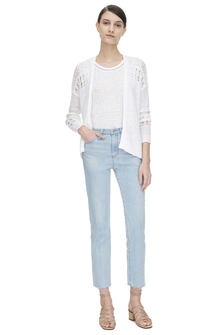 Rebecca Taylor Rebecca Taylor Textured Knit Cardi L Sea Salt