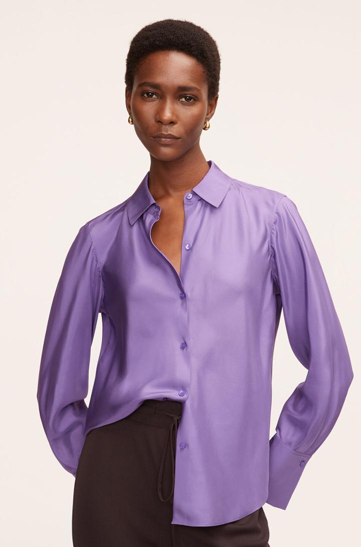 Rebecca Taylor Rebecca Taylor Silk Long-sleeve Button-front Shirt