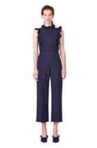 Rebecca Taylor Stretch Suiting Wide Leg Crop Pant