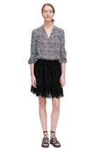 Rebecca Taylor Rebecca Taylor Woodblock Vine Print Gauze Top 2 Sheer Pink