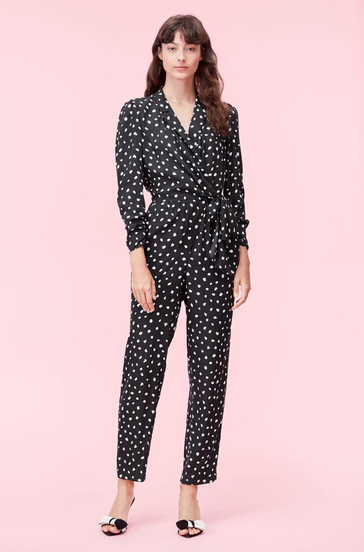 Rebecca Taylor Rebecca Taylor Nova Dot Jacquard Wrap Jumpsuit