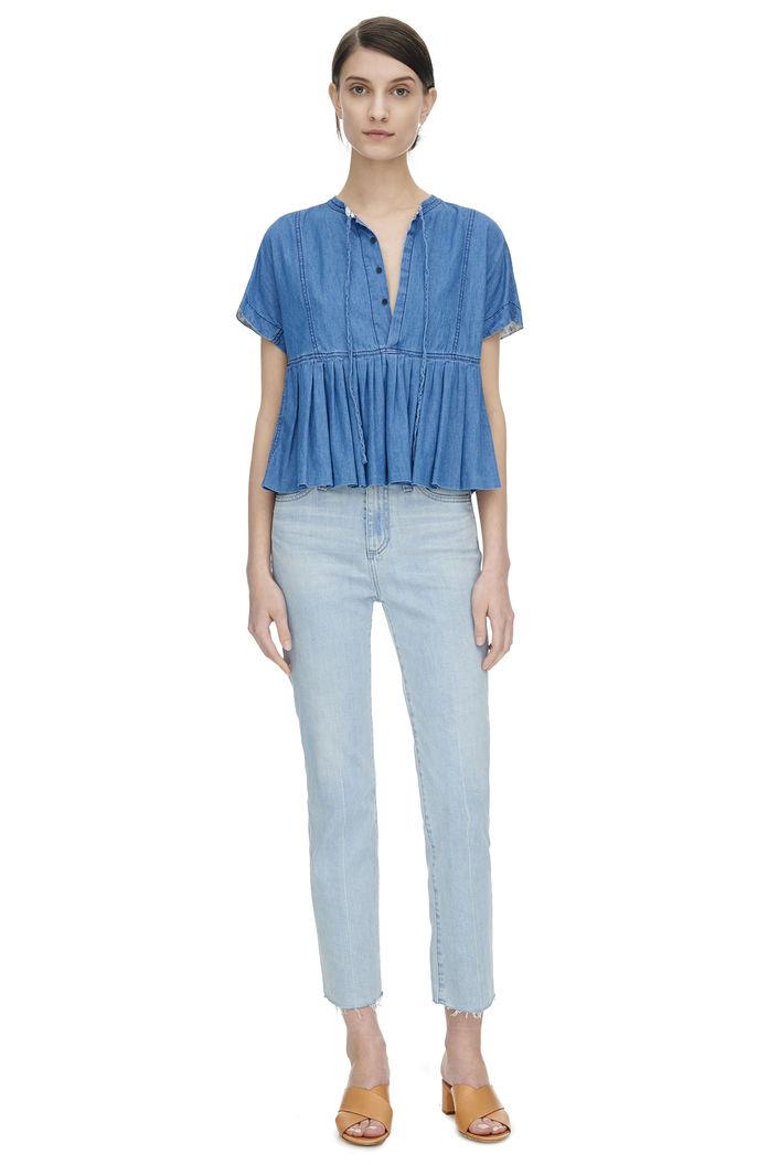 Rebecca Taylor Rebecca Taylor Short Sleeve Chambray Top 0 Chambray