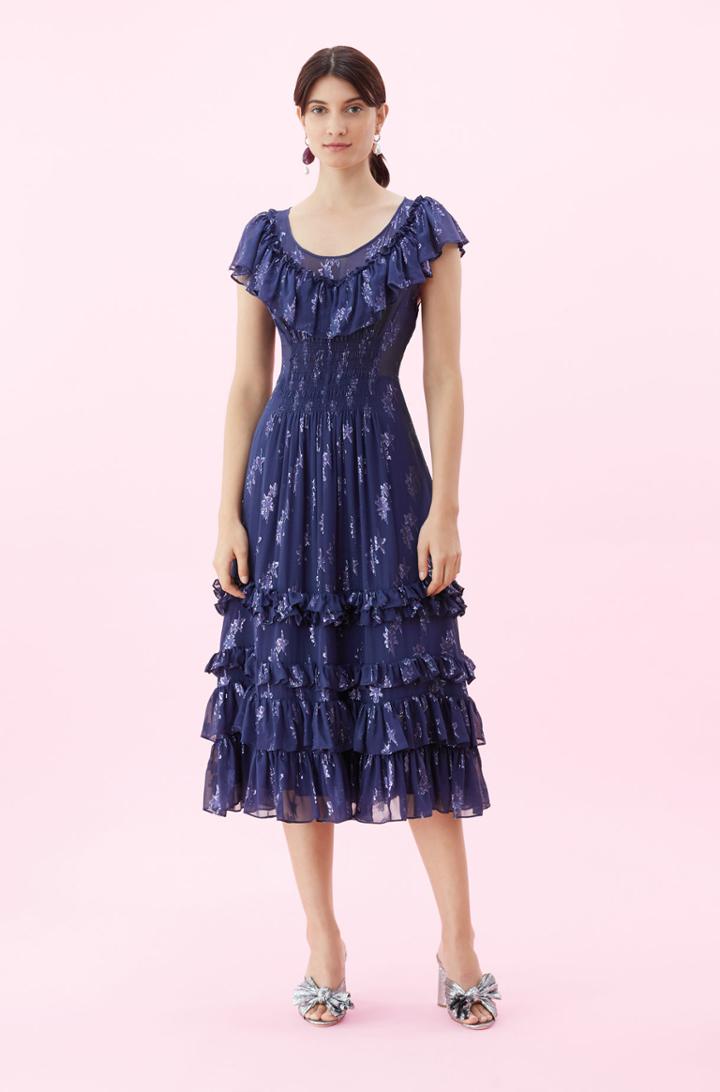 Rebecca Taylor Metallic Star Clip Dress