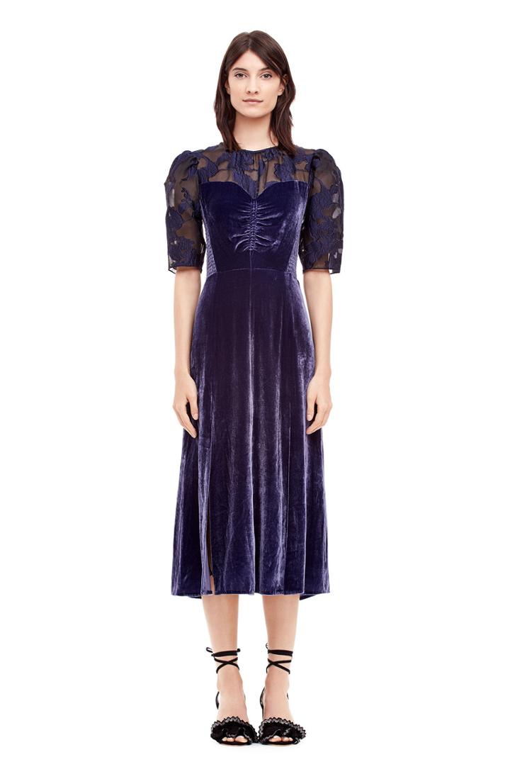 Rebecca Taylor Velvet & Floral Organza Dress