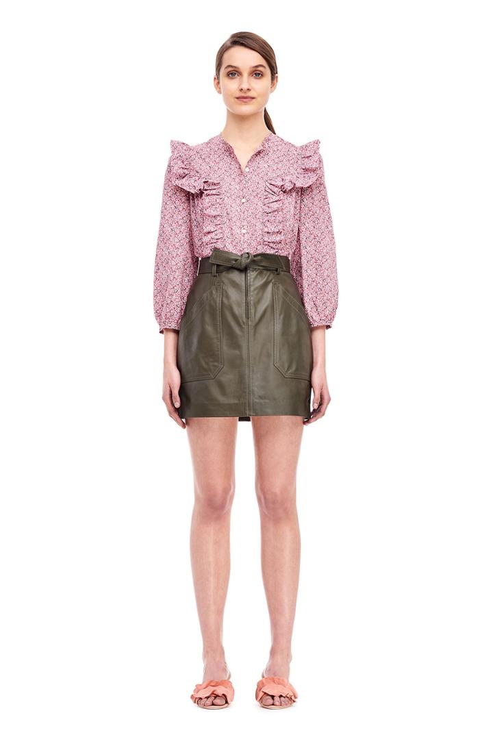 Rebecca Taylor Tumbled Leather Skirt