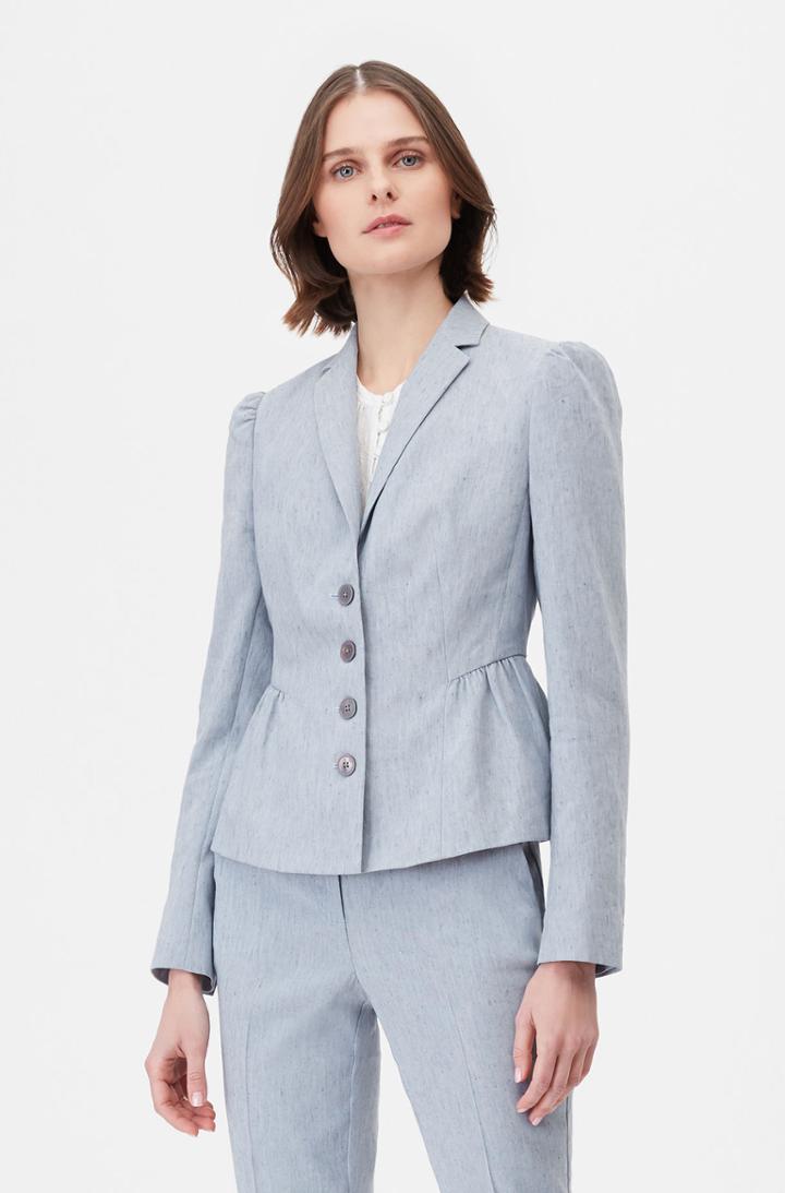 Rebecca Taylor Rebecca Taylor Tailored Stretch Linen Blend Jacket