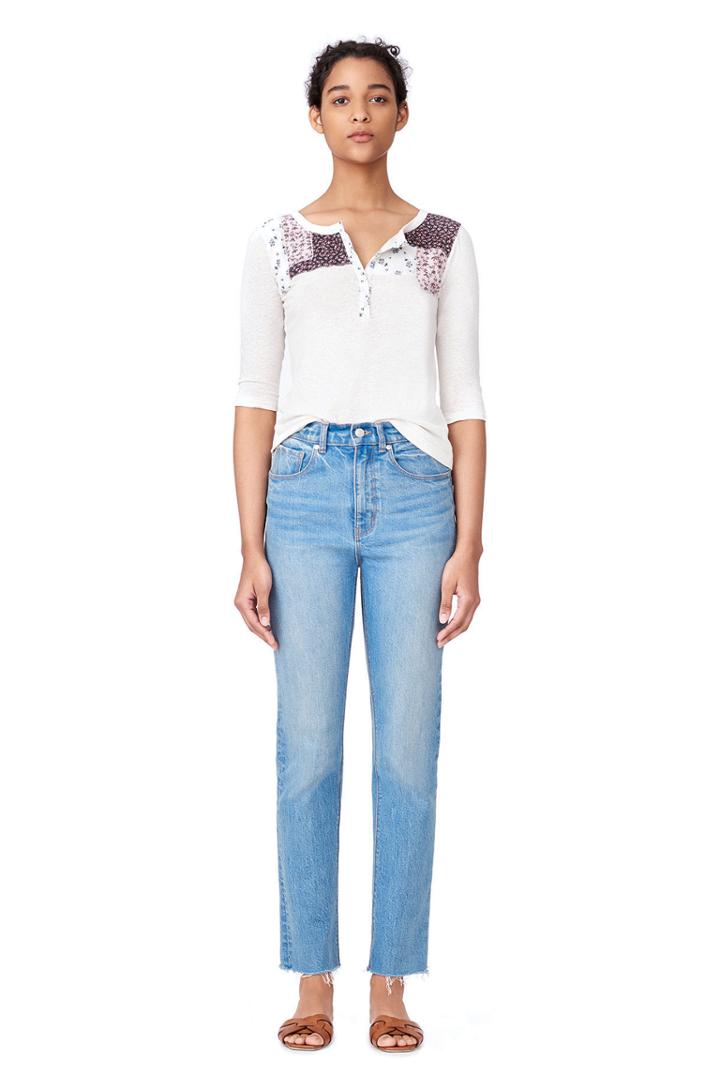 Rebecca Taylor La Vie Patch Print Jersey Henley