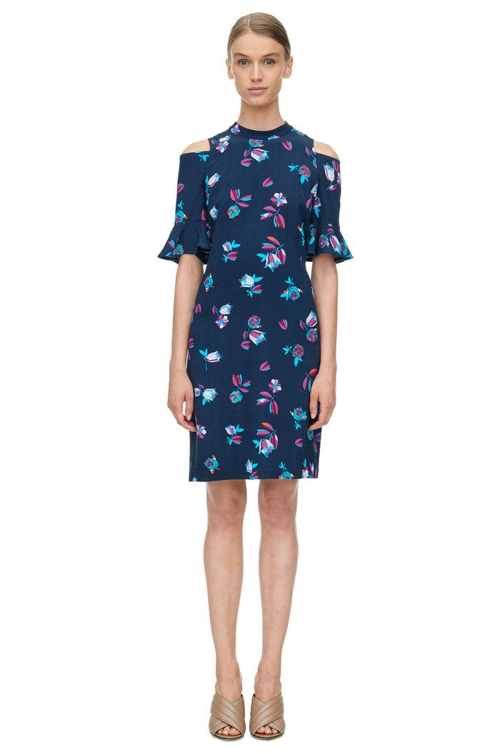 Rebecca Taylor Rebecca Taylor Short Sleeve Bellflower Print Dress 10 Navy Combo